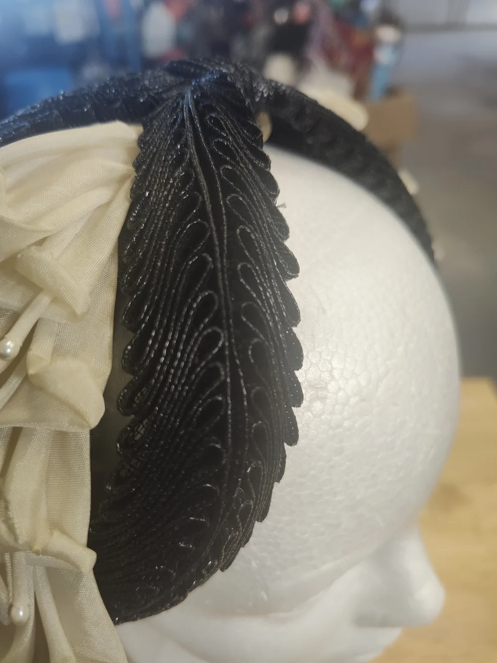 Black and Cream Women's Decorative Headband
